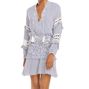 AQUA Blue and White Striped Mini Dress